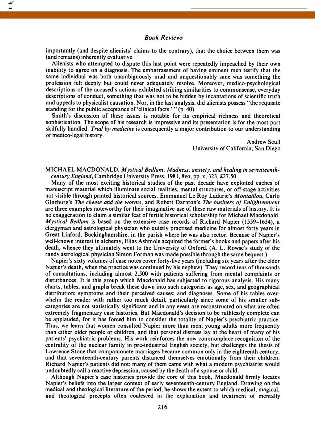 Book Reviews Importantly (And Despite Alienists' Claims to the Contrary), That the Choice Between Them Was (And Remains) Inherently Evaluative