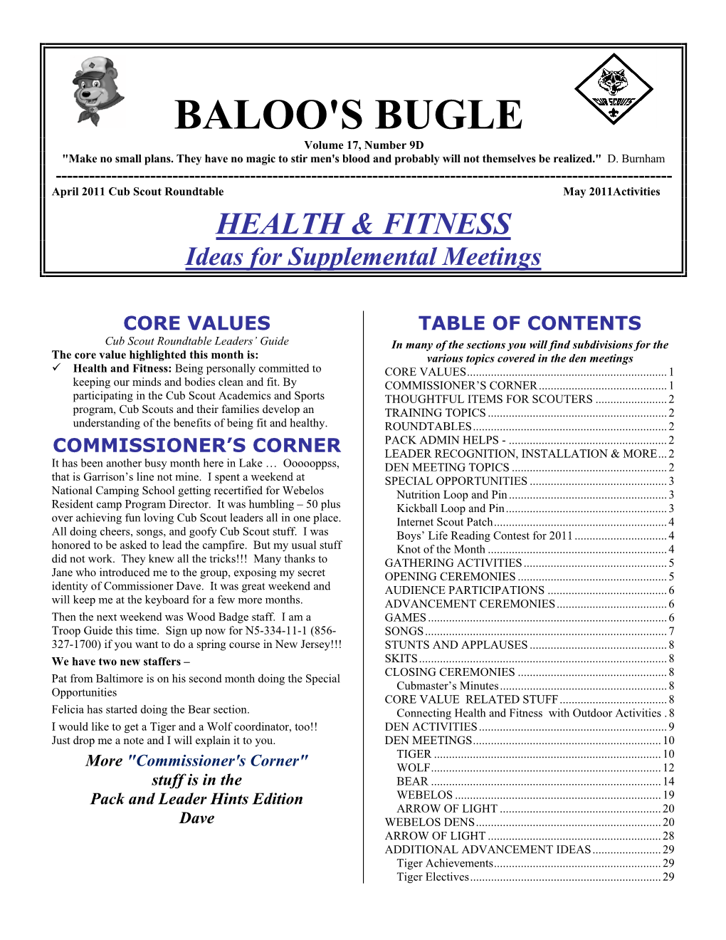 BALOO's BUGLE Volume 17, Number 9D 