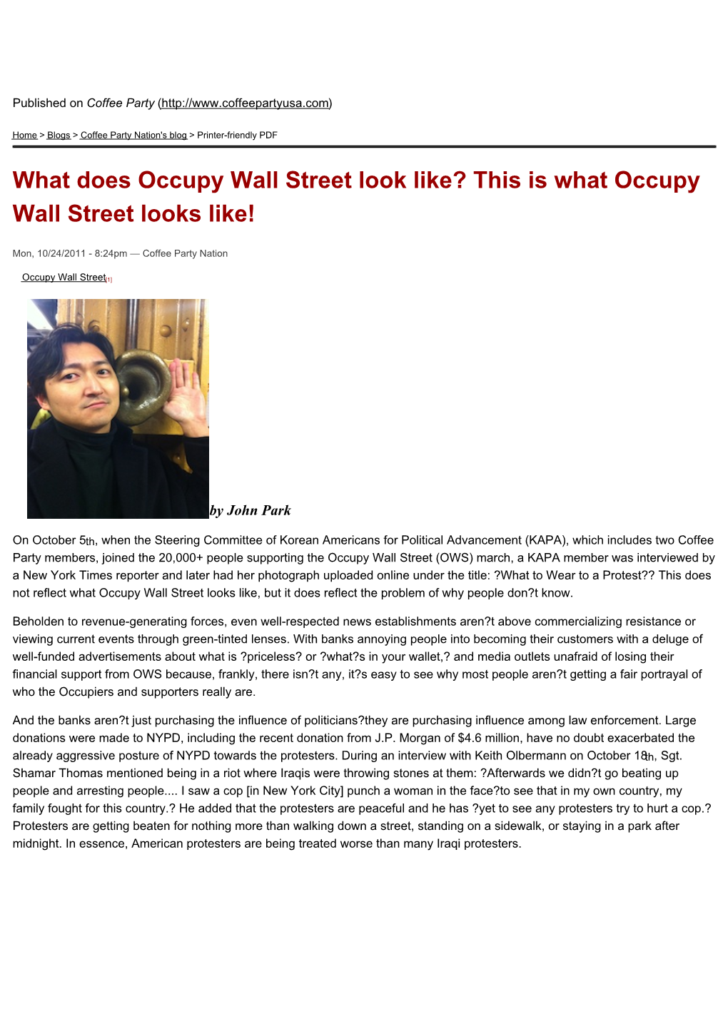 This Is What Occupy Wall Street Looks Like!