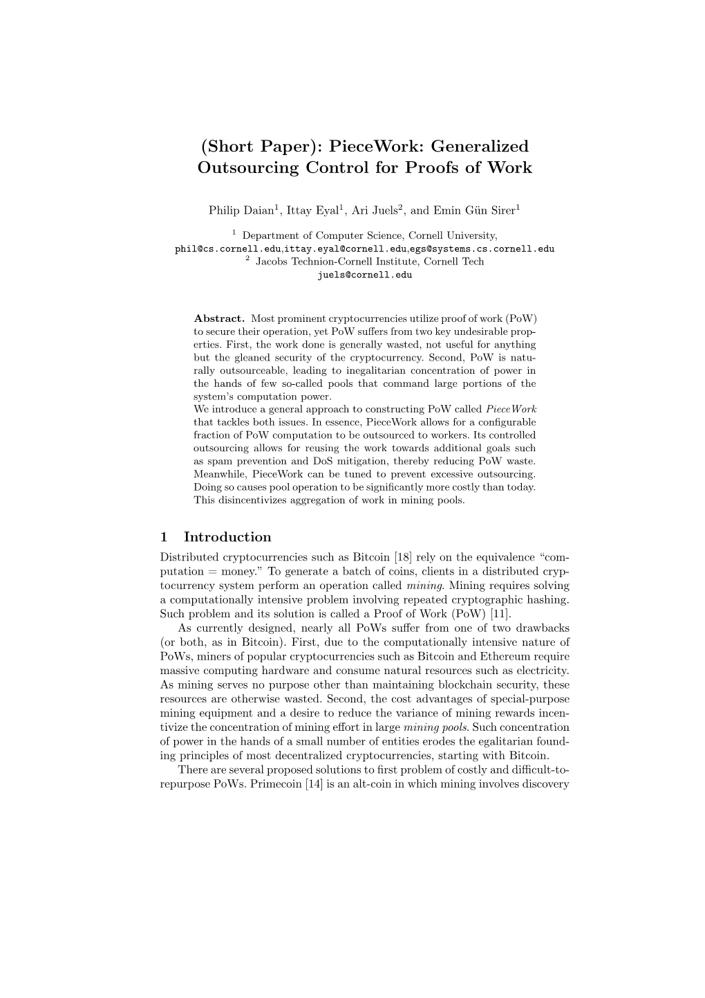 Piecework: Generalized Outsourcing Control for Proofs of Work