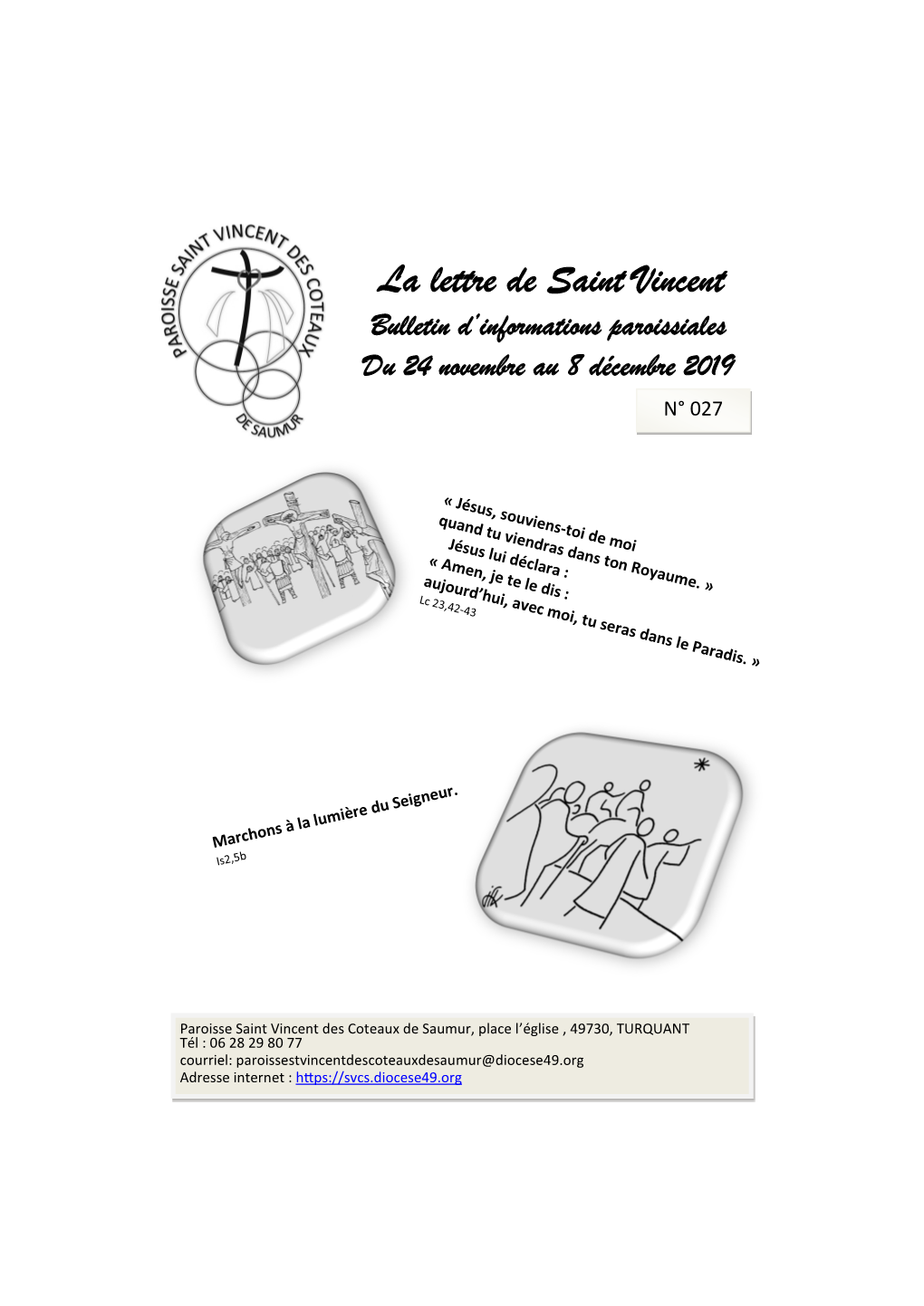 La Lettre De Saint Vincent Bulletin D’Informations Paroissiales Du 24 Novembre Au 8 Décembre 2019 N° 027