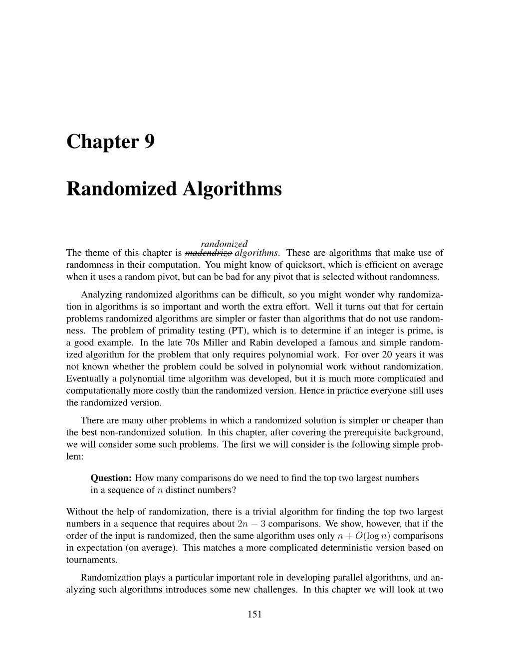 Randomized Algorithms