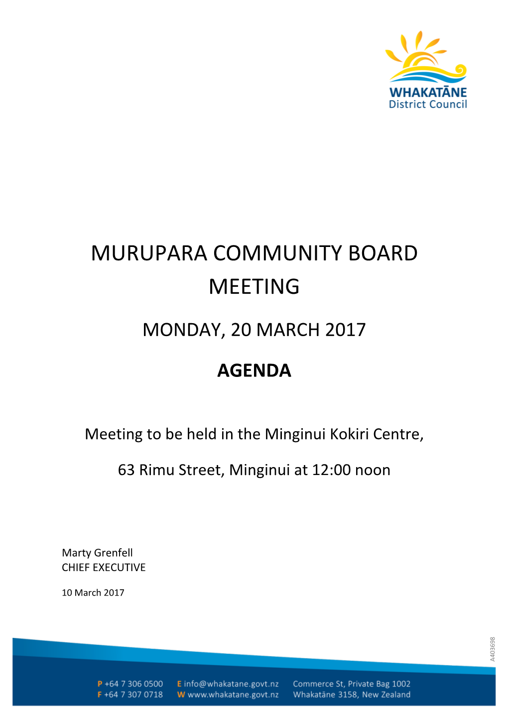 Murupara Community Board 20 March 2017