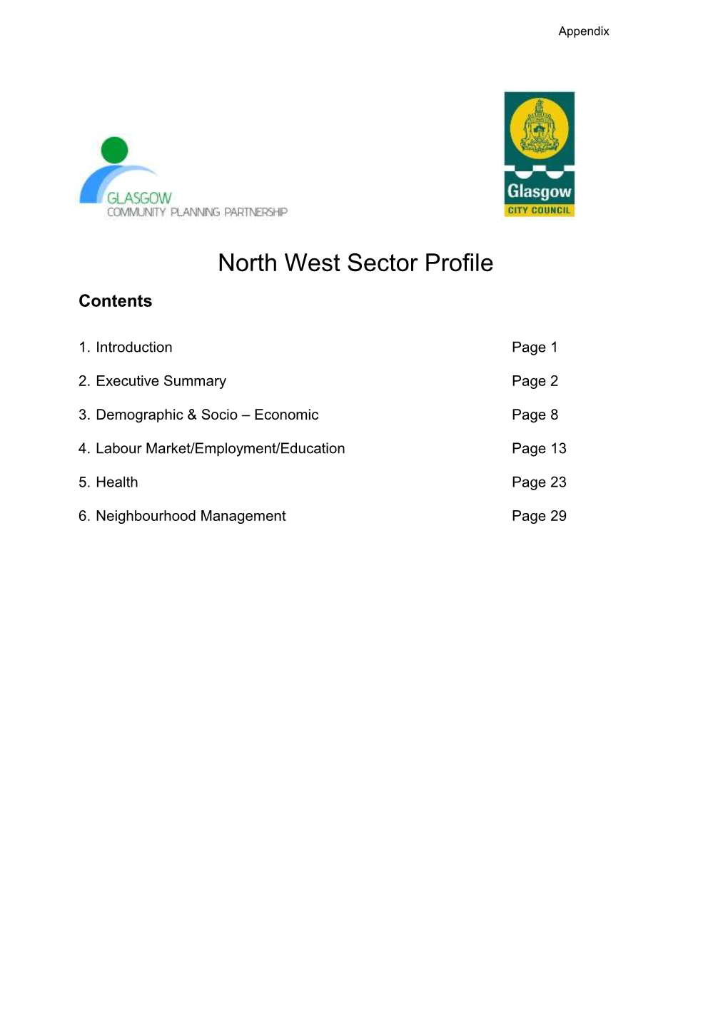 North West Sector Profile