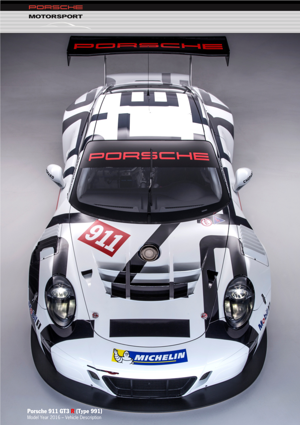 Porsche 911 GT3 Cup (Typ 991) Modelljahr 2016 – Fahrzeugbeschreibung