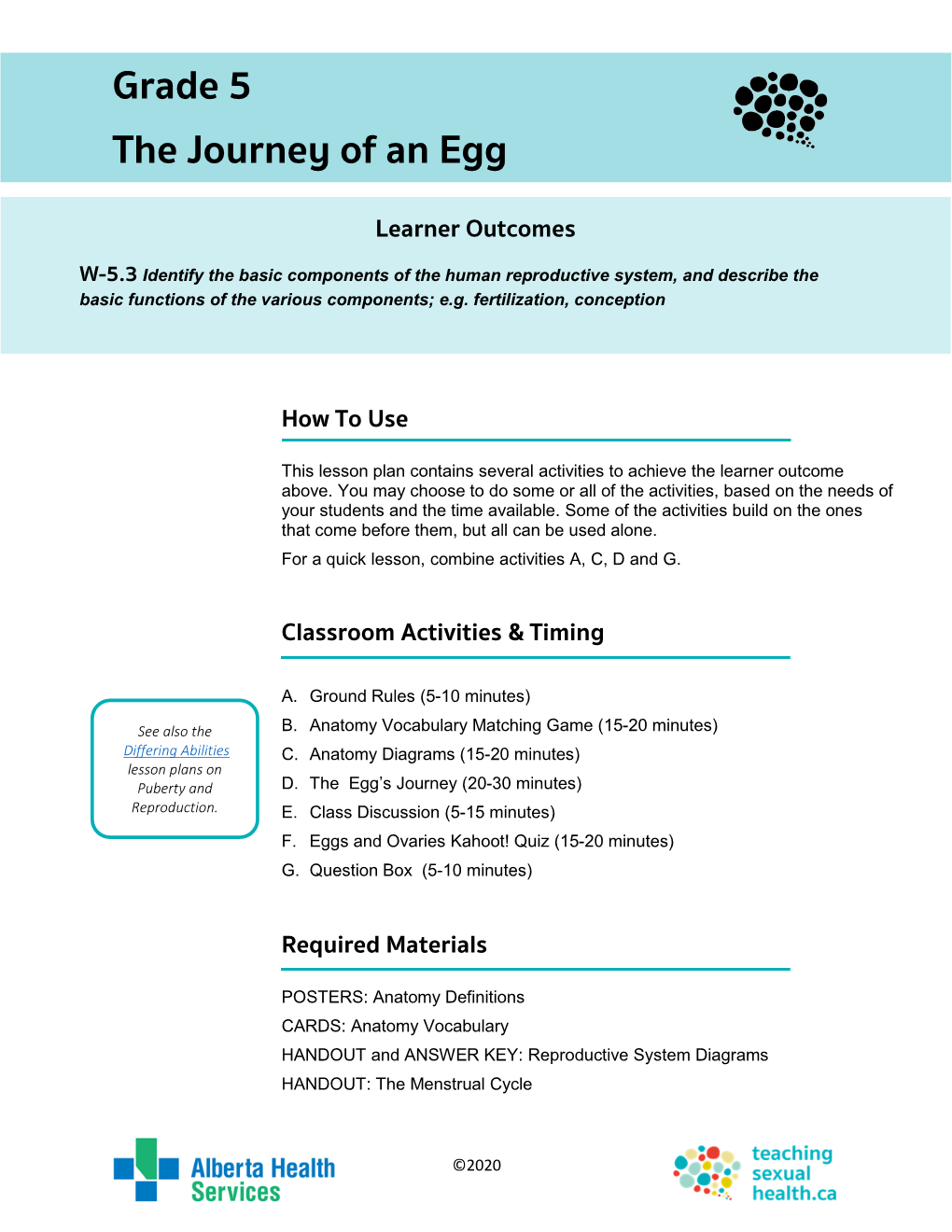 Grade 5 the Journey of an Egg