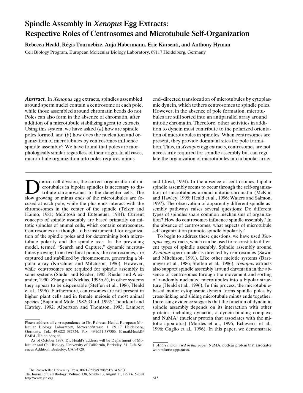 Spindle Assembly in Xenopus Egg Extracts