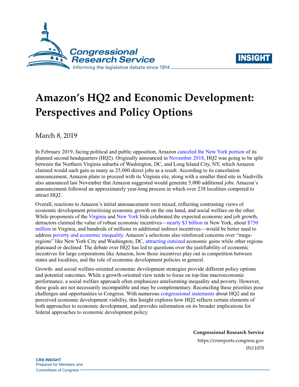 Amazon's HQ2 and Economic Development