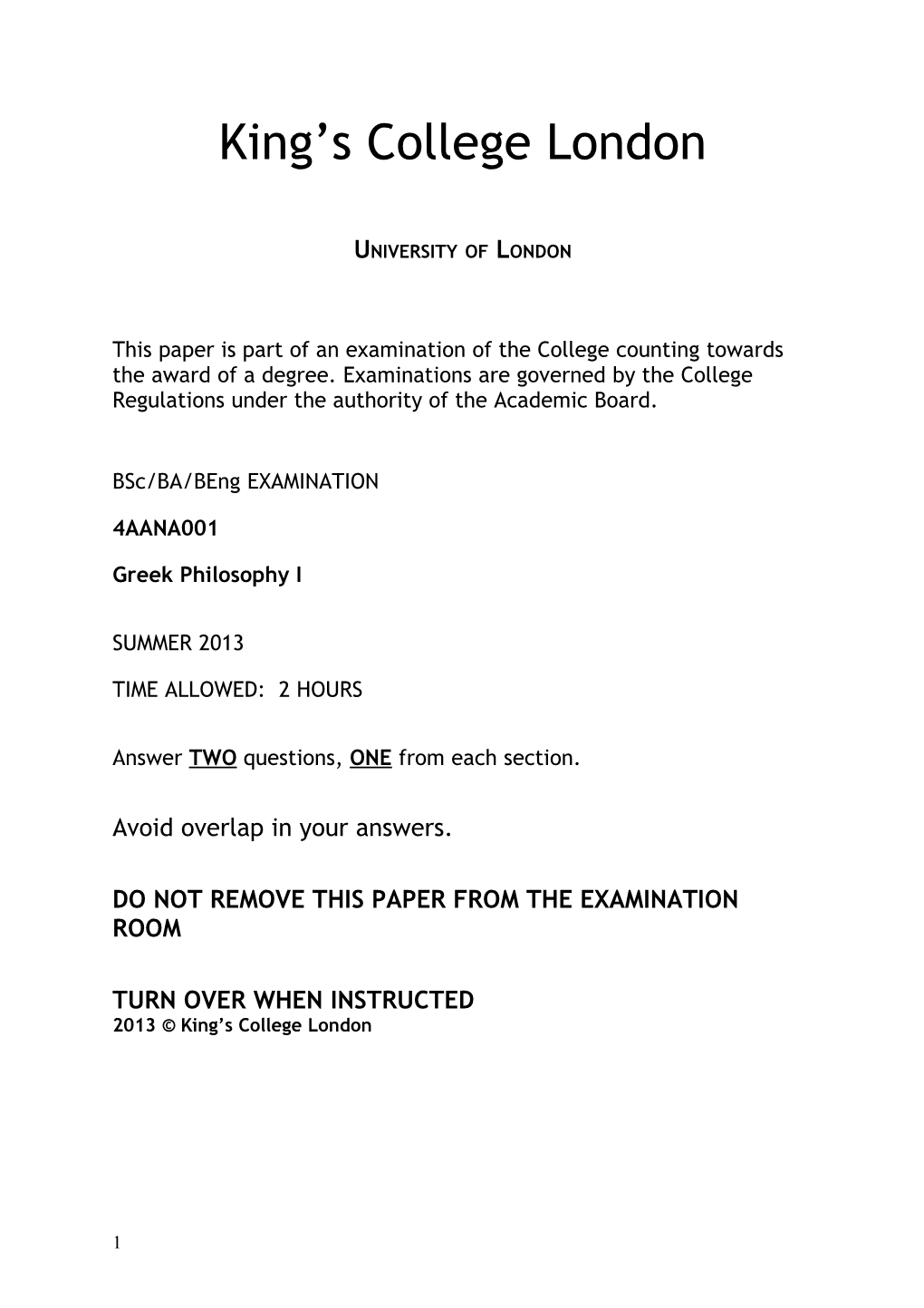 King S College London