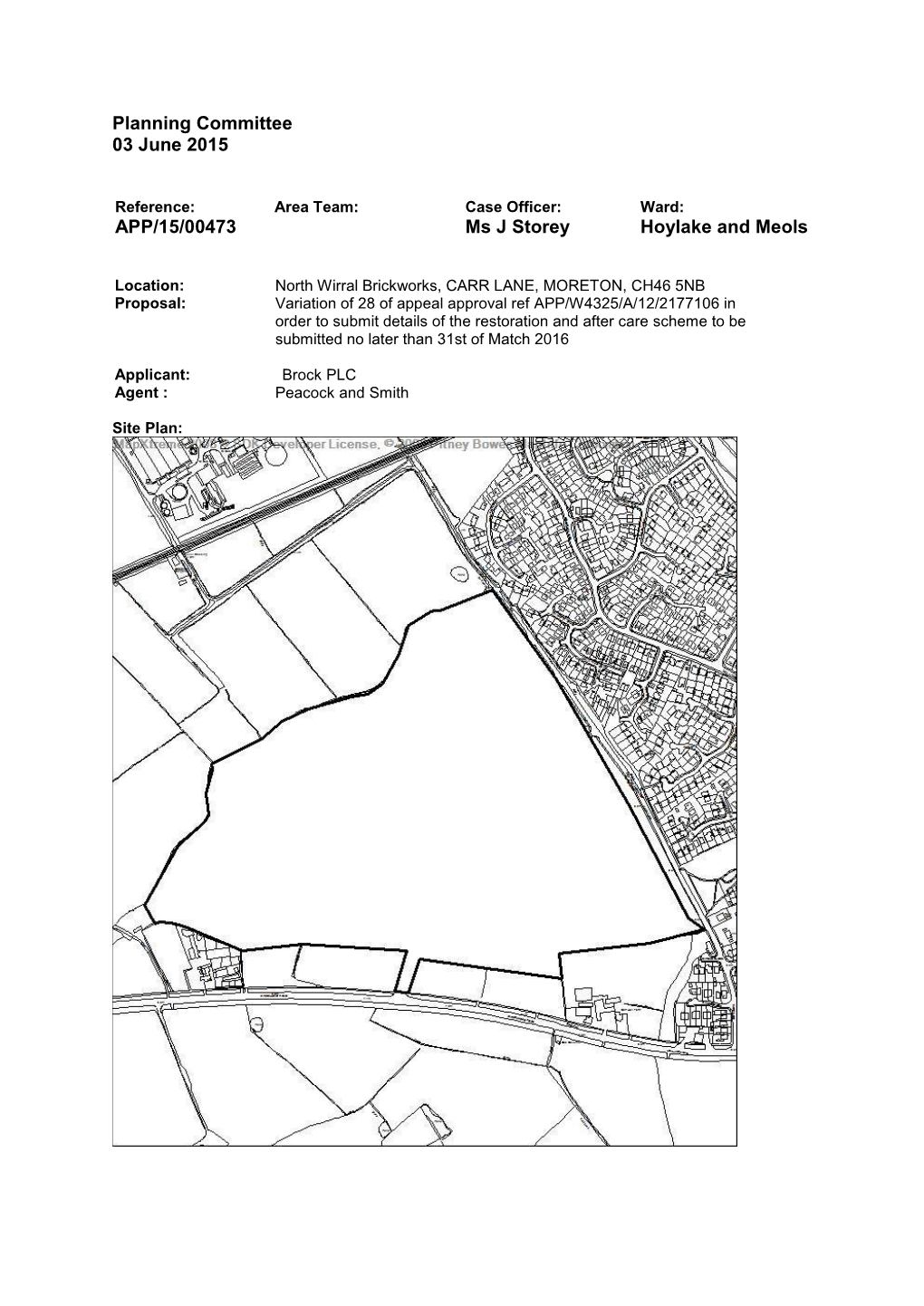 North Wirral Brickworks, CARR LANE, MORETON, CH46