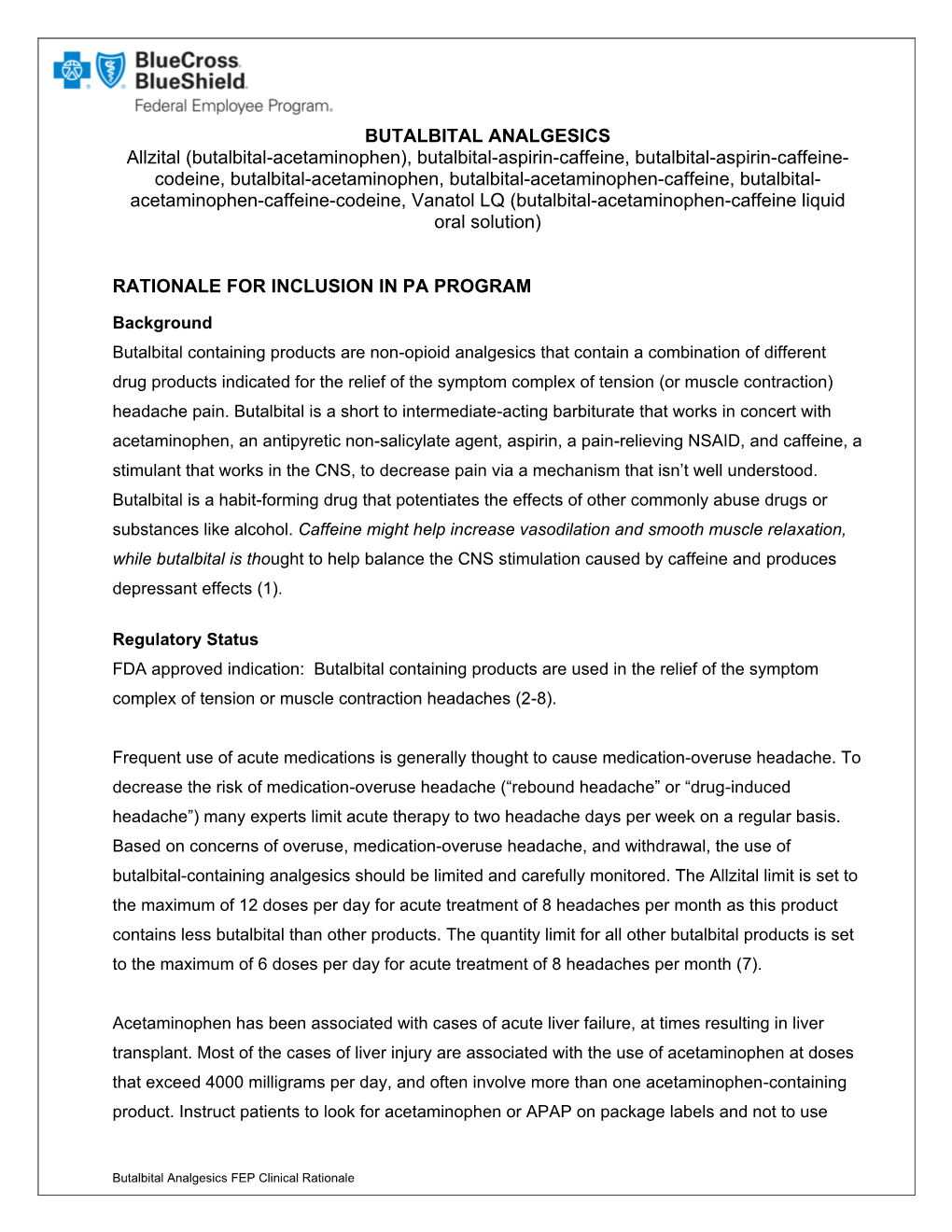 BUTALBITAL ANALGESICS Allzital (Butalbital-Acetaminophen