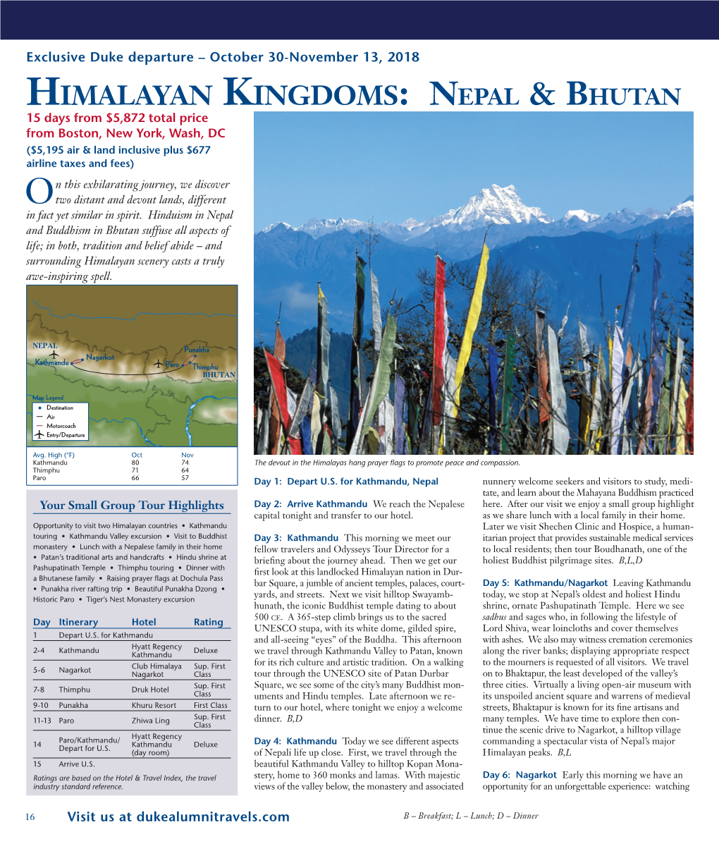 Himalayan Kingdoms: Nepal & Bhutan