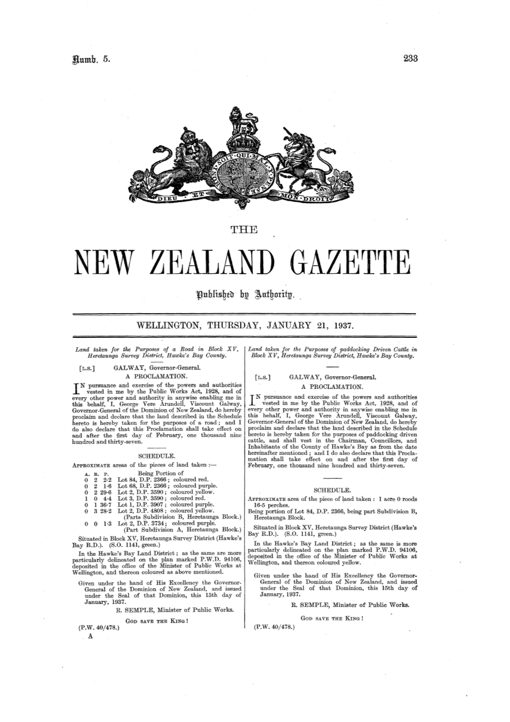 New Zealand G.Azette