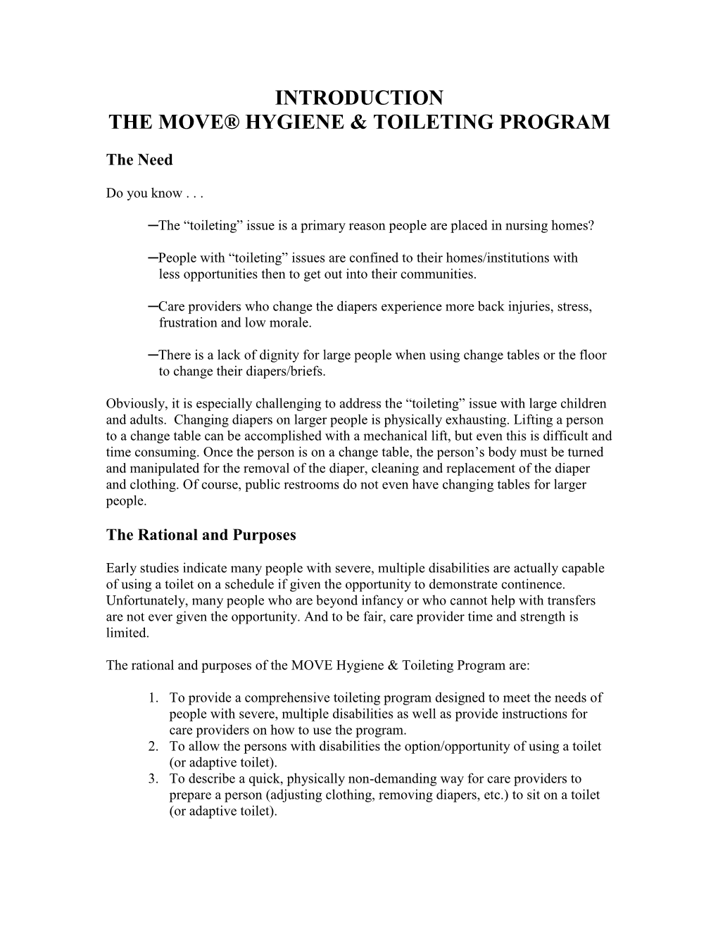 The Move® Toileting Program