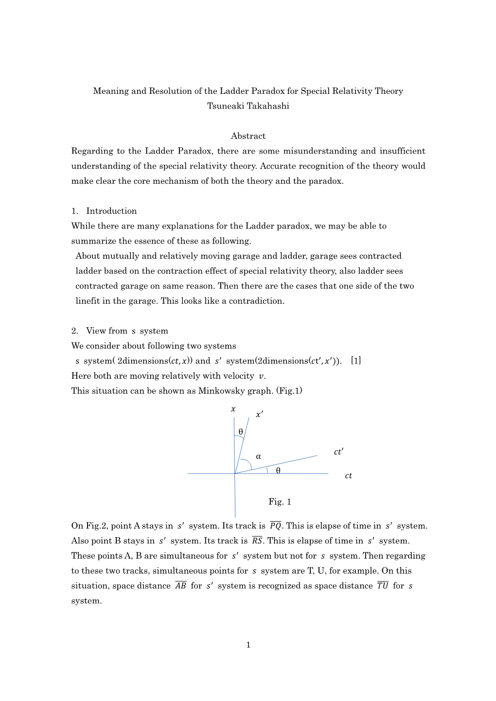 1 Meaning and Resolution of the Ladder Paradox for Special