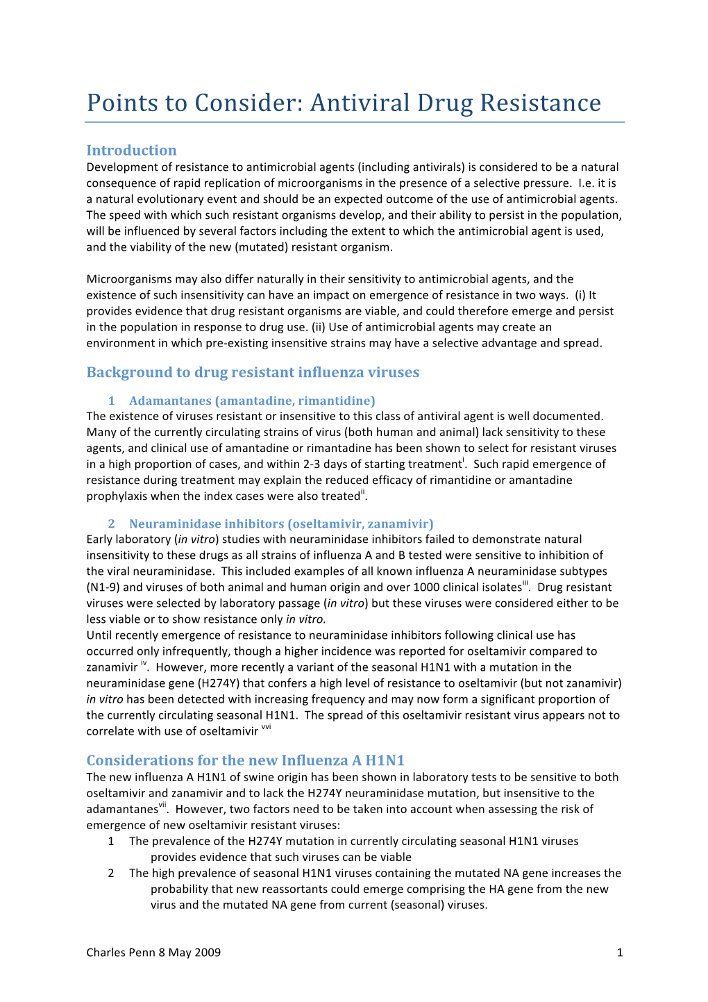 Antiviral Drug Resistance