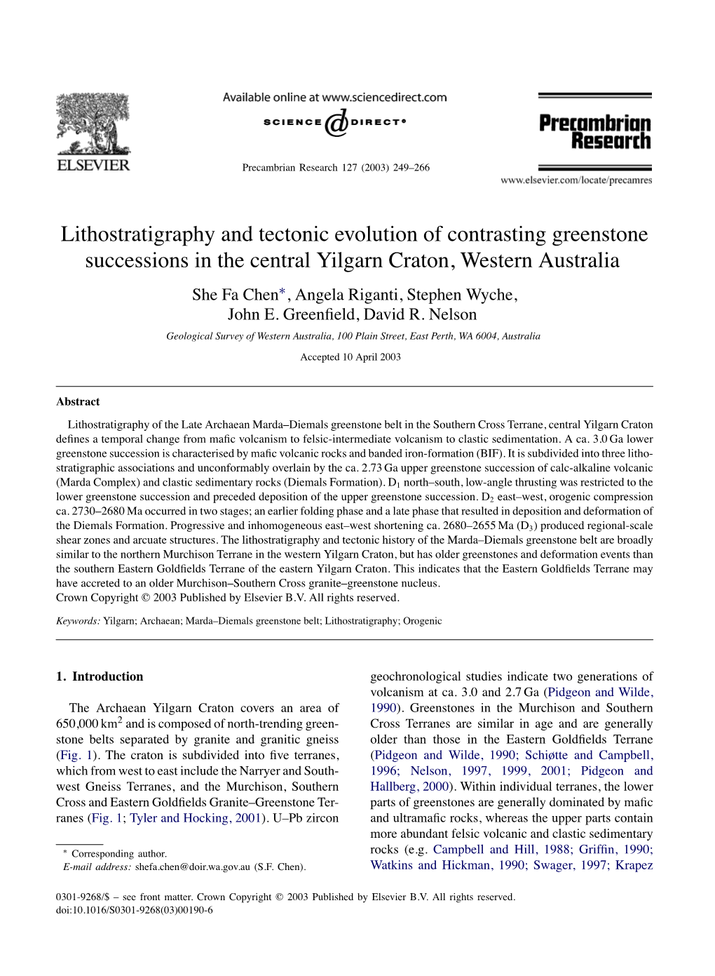 Lithostratigraphy and Tectonic Evolution of Contrasting Greenstone Successions in the Central Yilgarn Craton, Western Australia