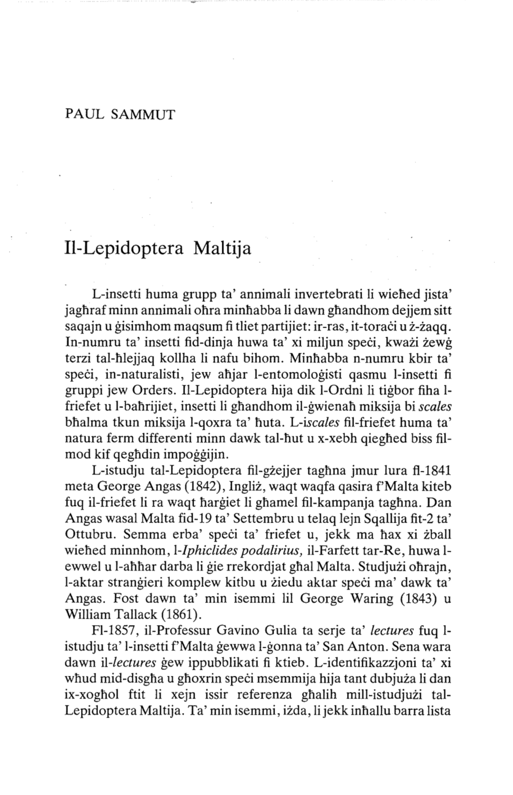 Il-Lepidoptera Maltija