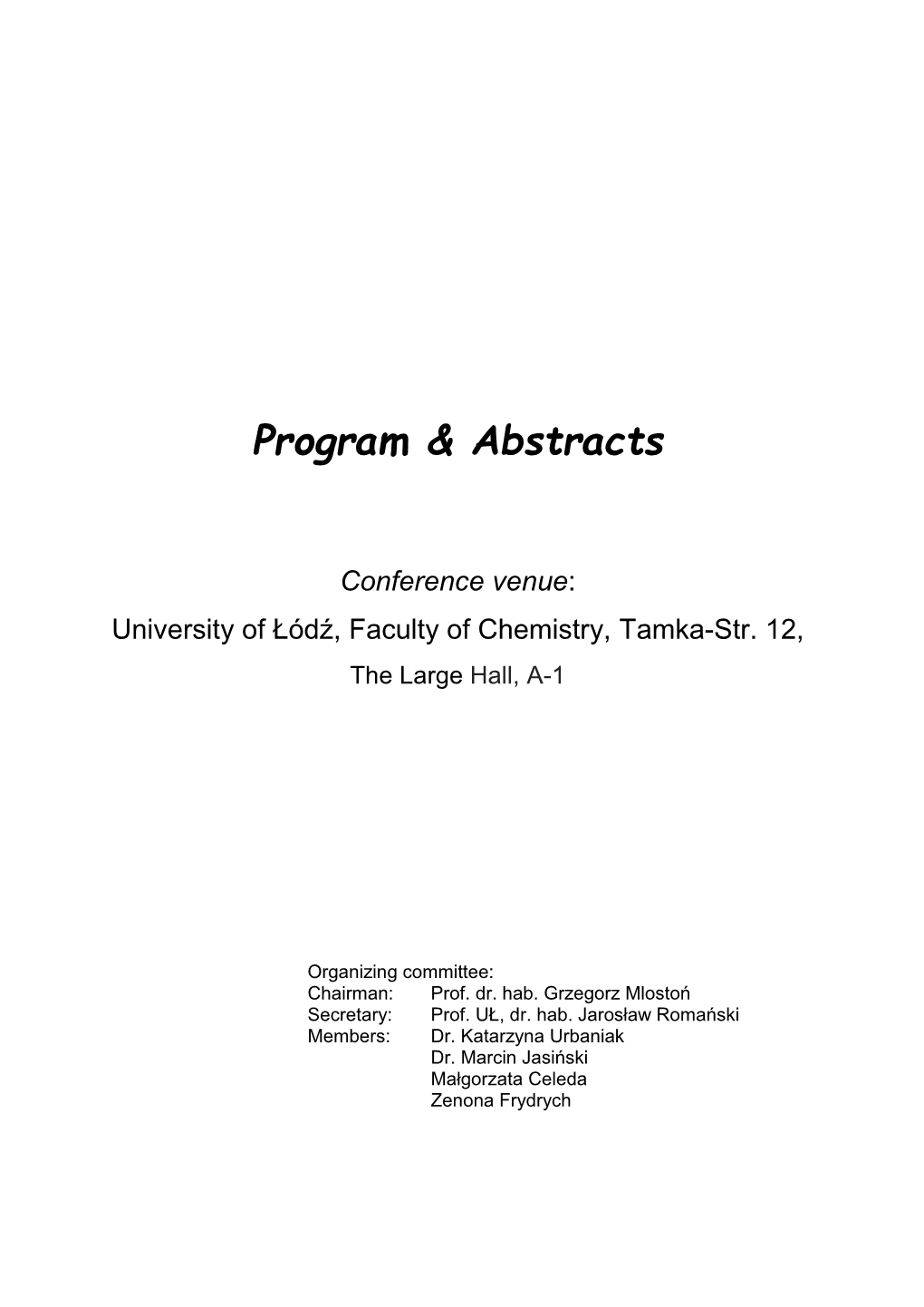 Program & Abstracts