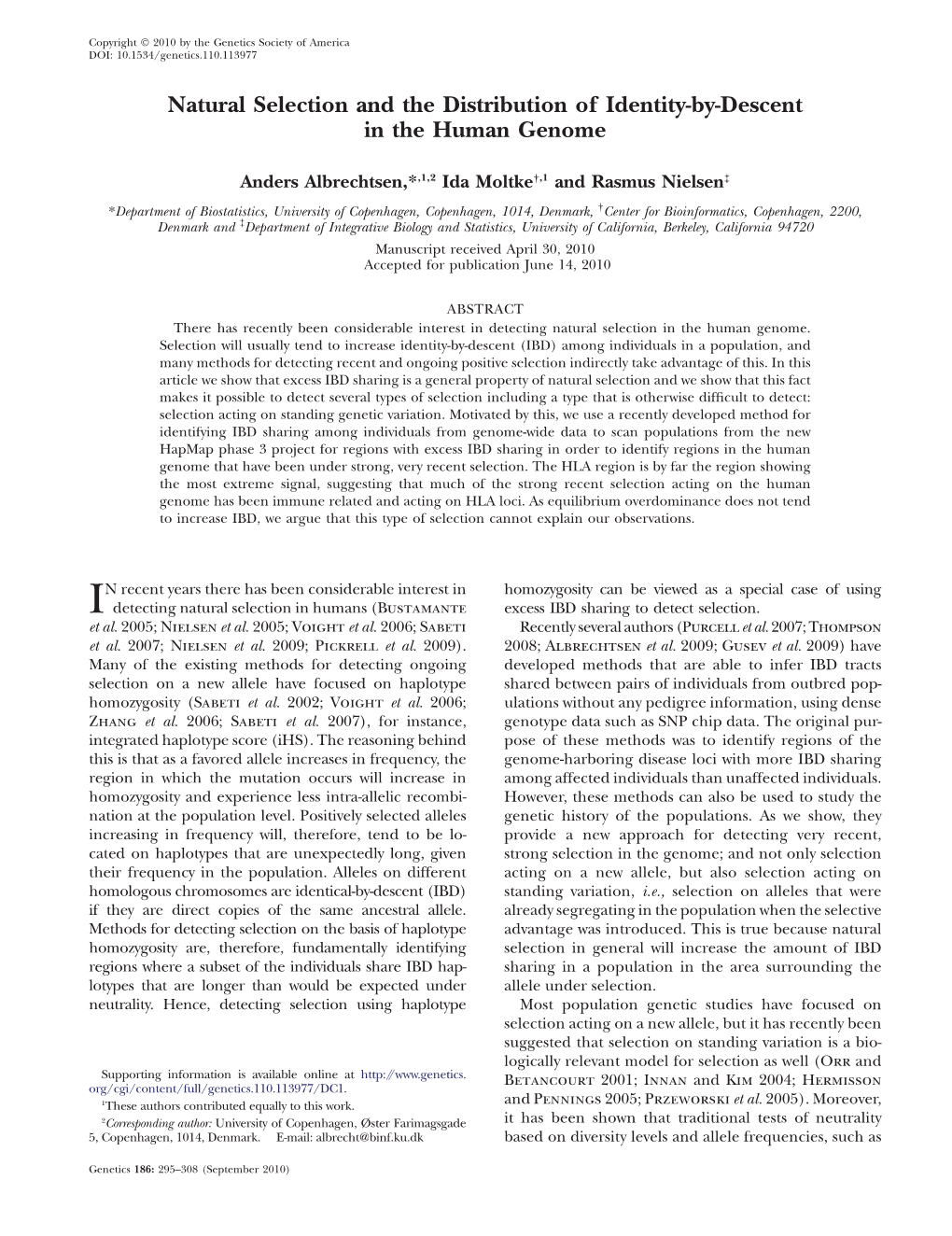 Natural Selection and the Distribution of Identity-By-Descent in the Human Genome