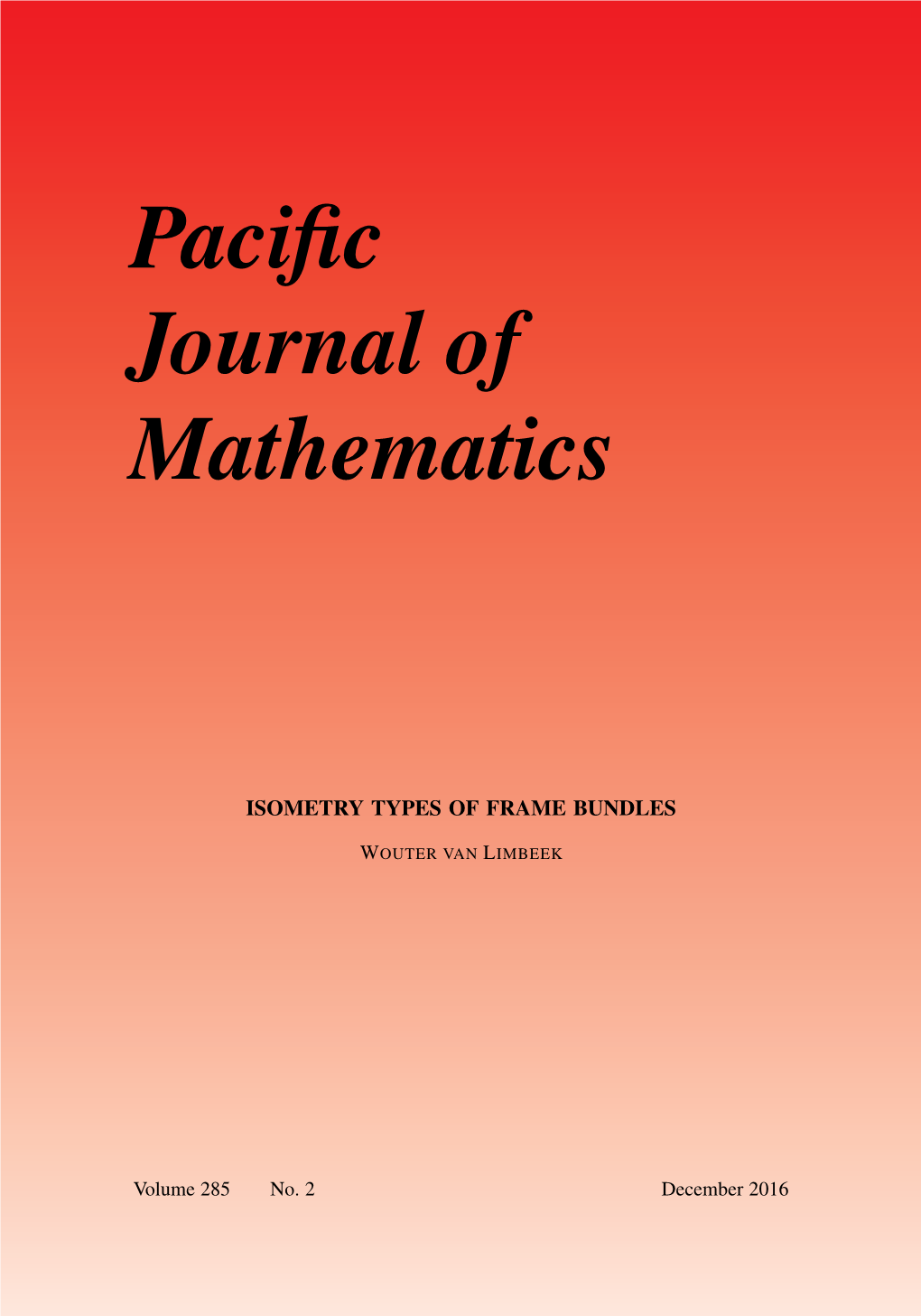 Isometry Types of Frame Bundles