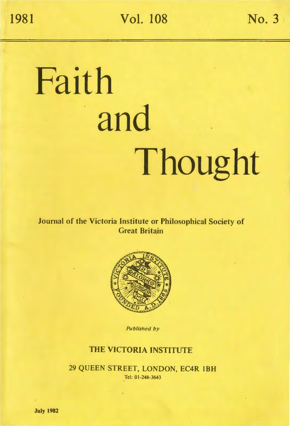 Faith and Thought