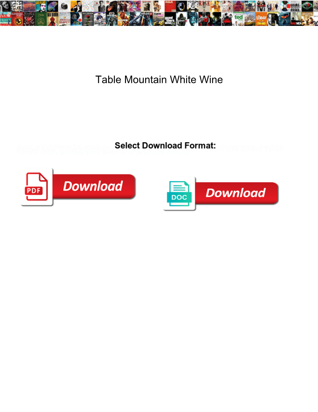 Table Mountain White Wine