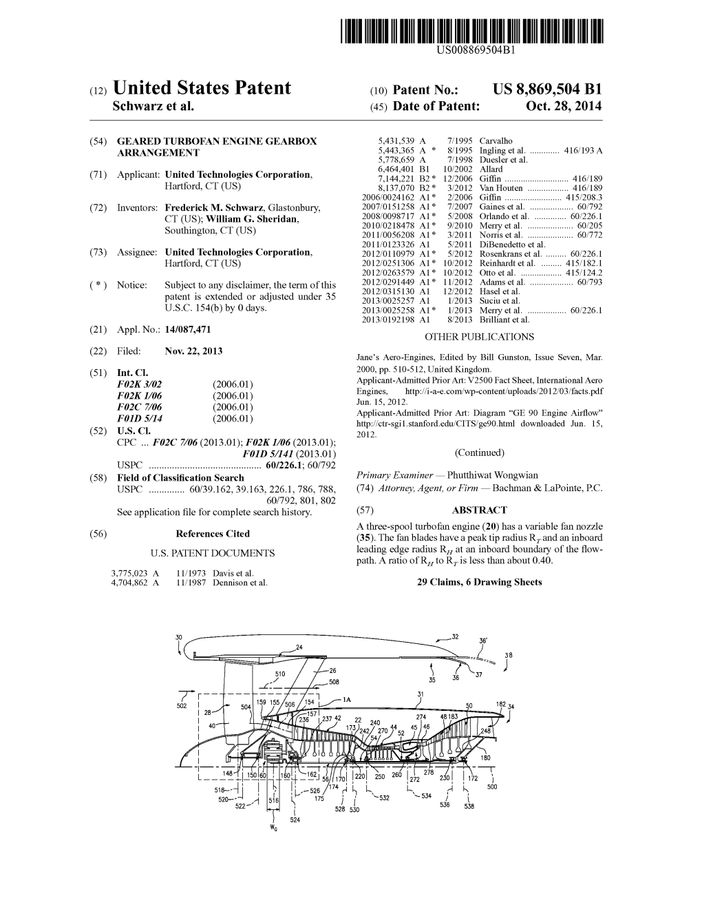 (12) United States Patent (10) Patent No.: US 8,869,504 B1 Schwarz Et Al