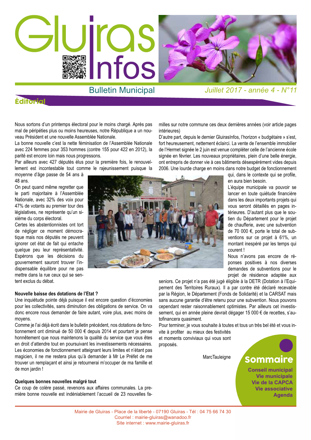 Bulletin Municipal N°11 – Juillet 2017