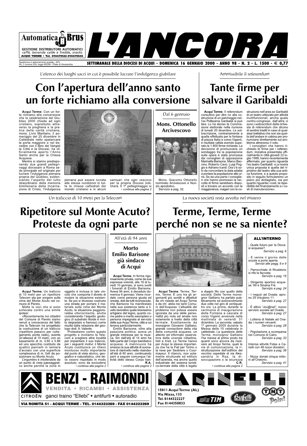 Ripetitore Sul Monte Acuto? Terme, Terme, Terme Proteste Da Ogni Parte Perché Non Se Ne Sa Niente?