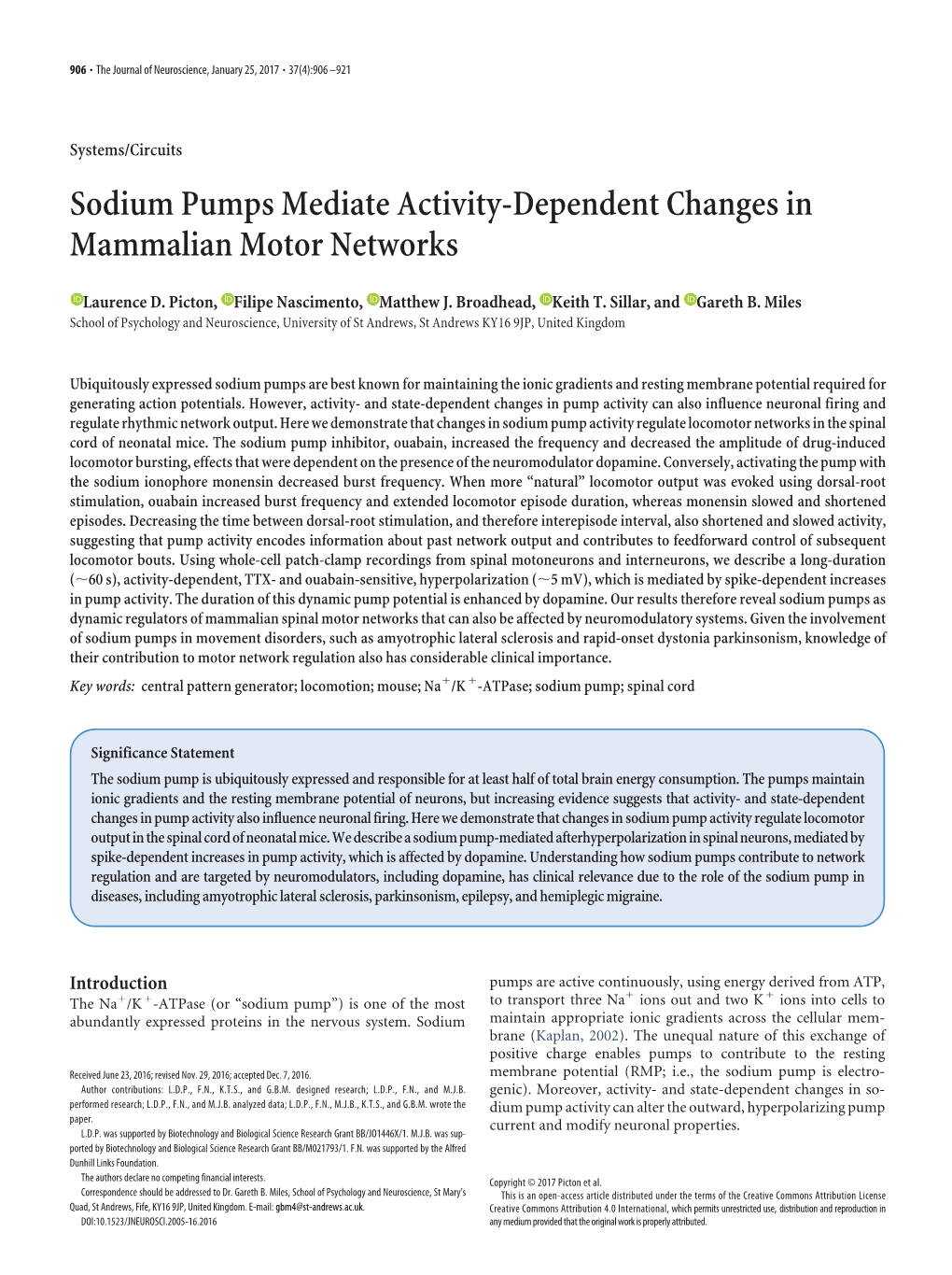 Sodium Pumps Mediate Activity-Dependent Changes in Mammalian Motor Networks