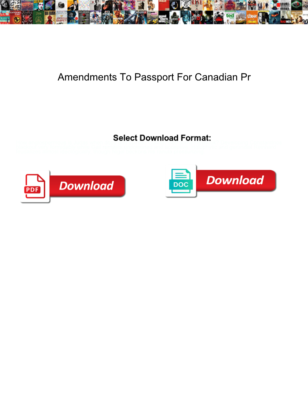 Amendments to Passport for Canadian Pr
