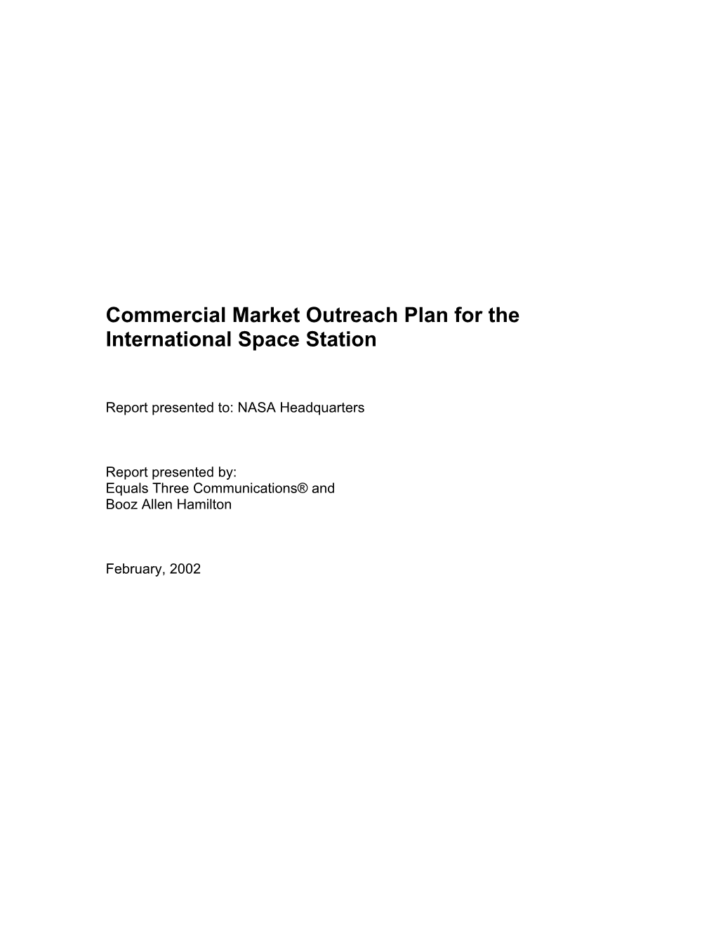 History of Space Commercialization