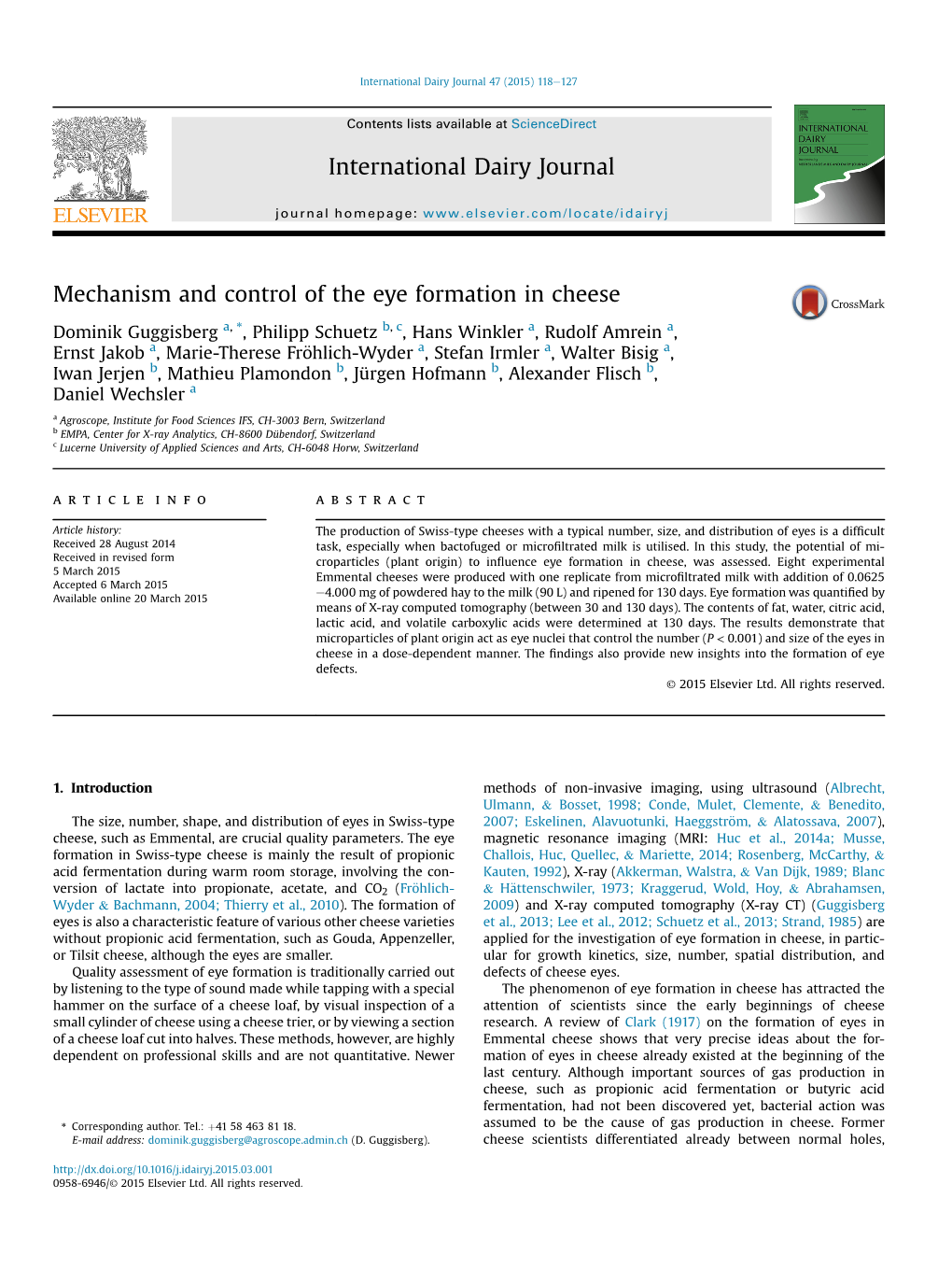 Mechanism and Control of the Eye Formation in Cheese