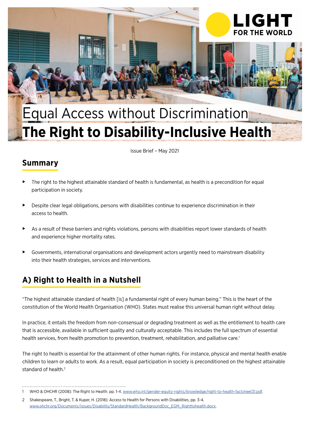 Issue Brief on the Right to Disability-Inclusive Health