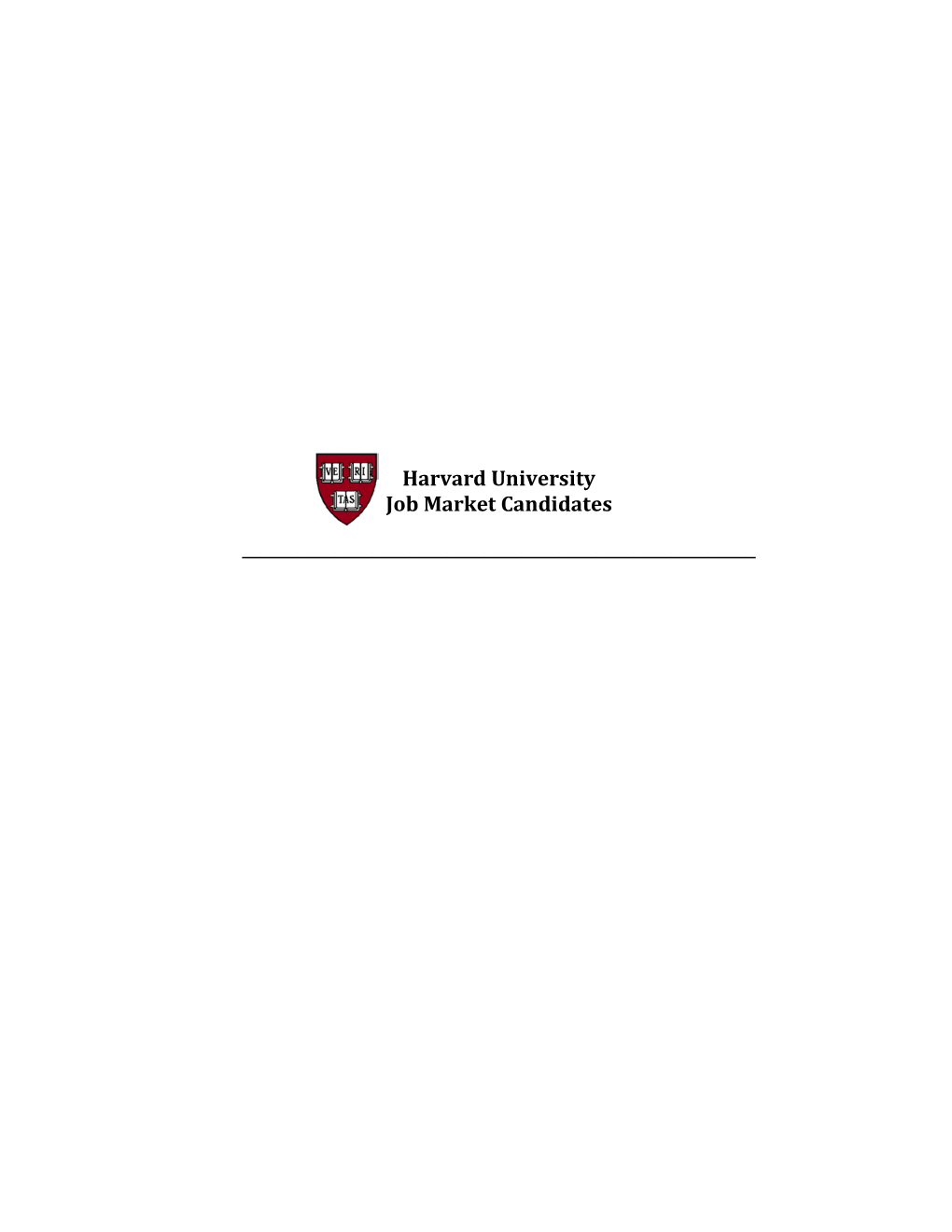 Harvard University Job Market Candidates