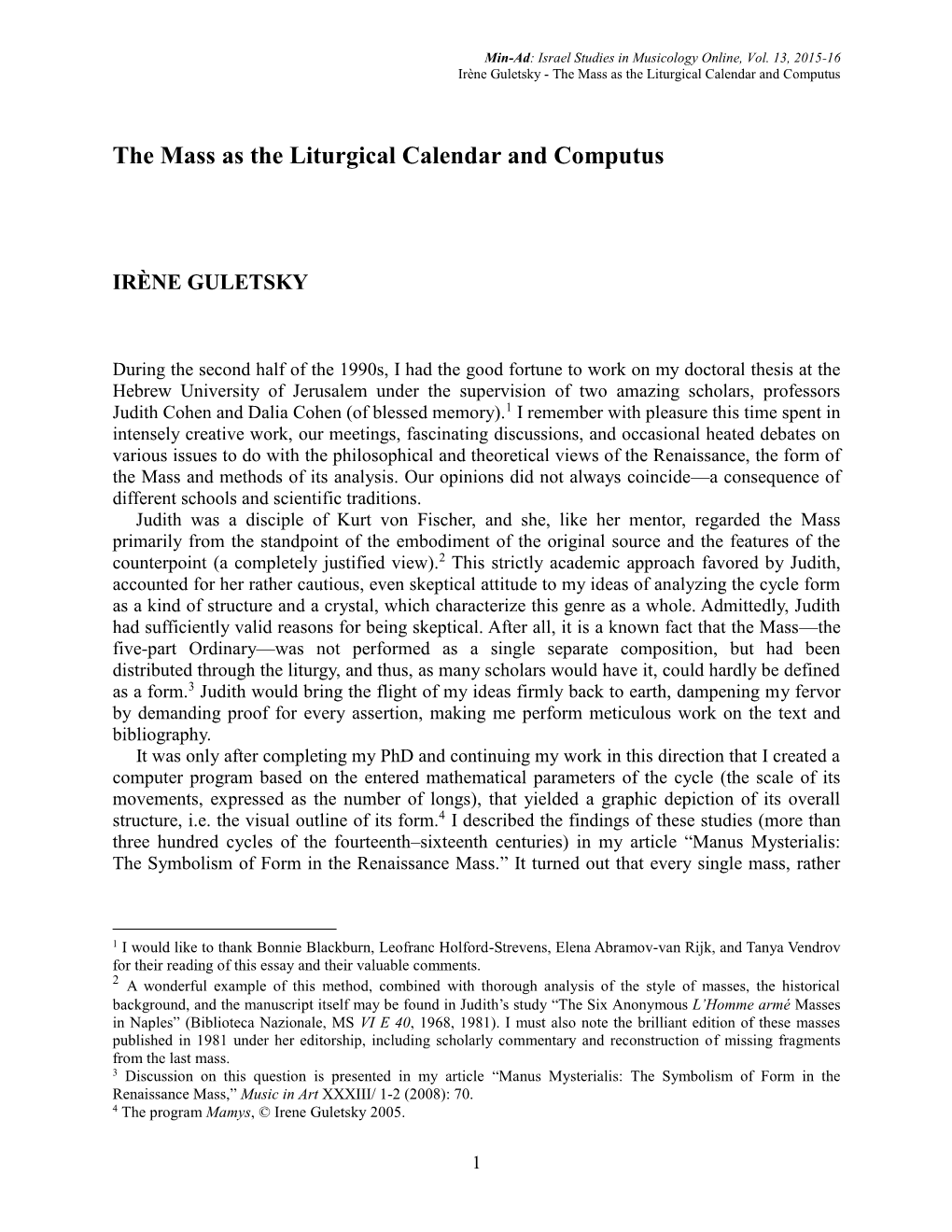 The Mass As the Liturgical Calendar and Computus