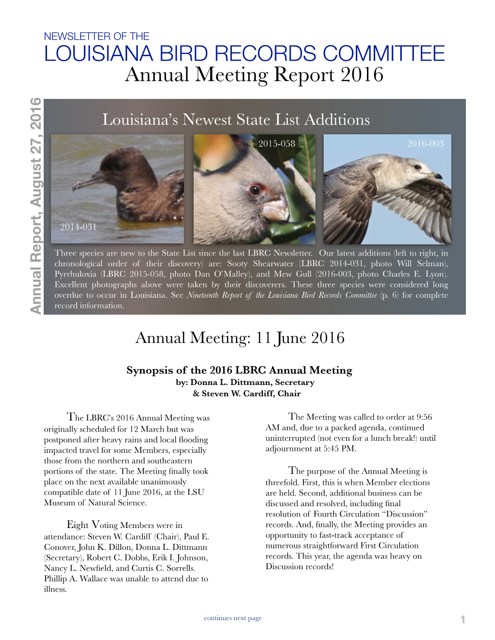 2016 LBRC Newsletter