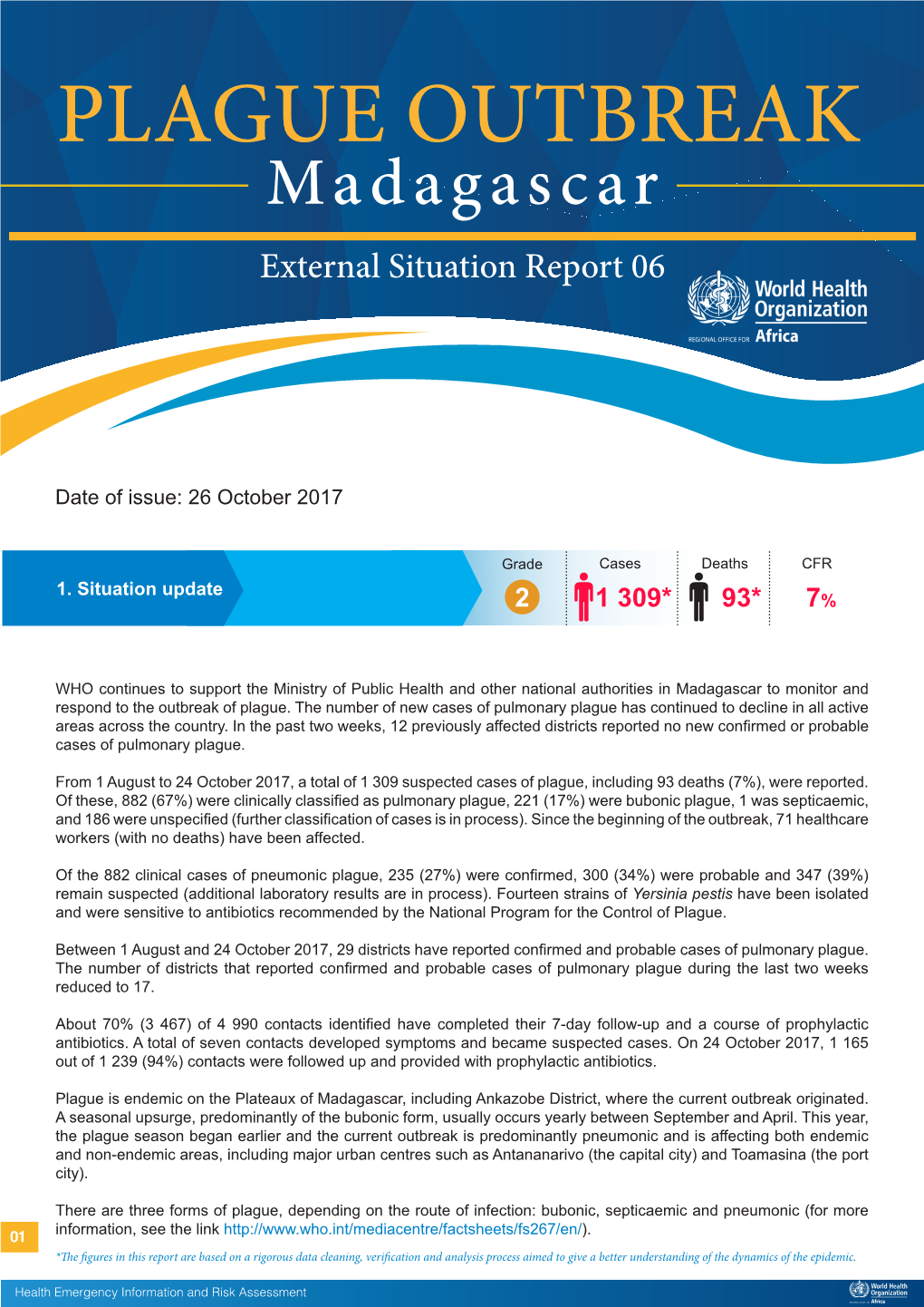 PLAGUE OUTBREAK Madagascar External Situation Report 06