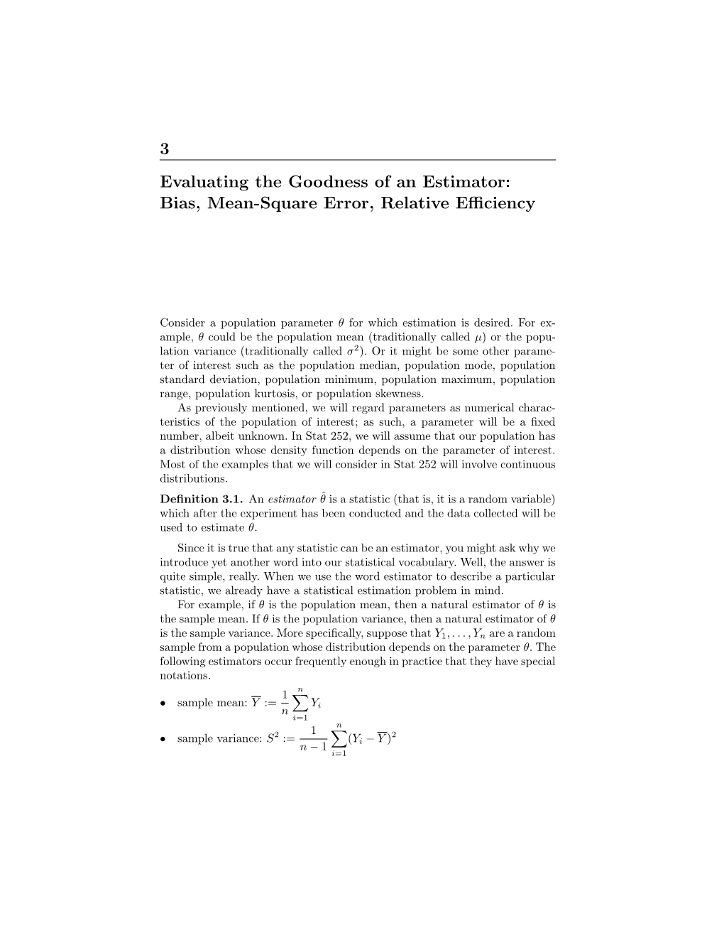 Bias, Mean-Square Error, Relative Efficiency