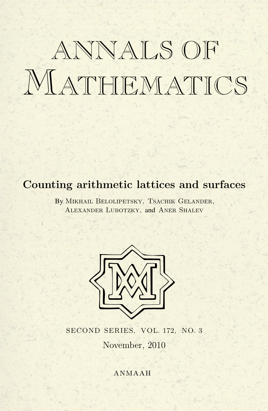 Counting Arithmetic Lattices and Surfaces