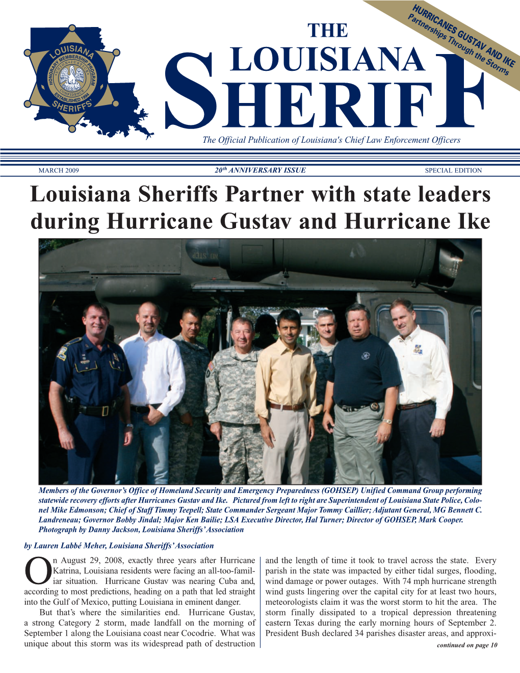 Louisiana Sheriffs Partner with State Leaders During Hurricane Gustav and Hurricane Ike