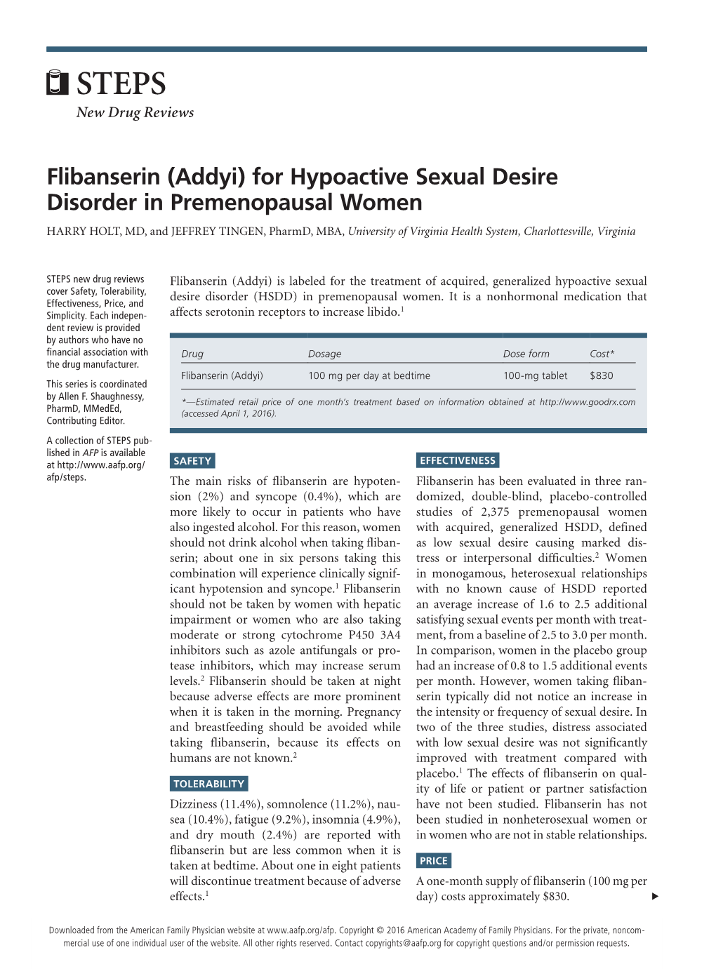 Flibanserin (Addyi)