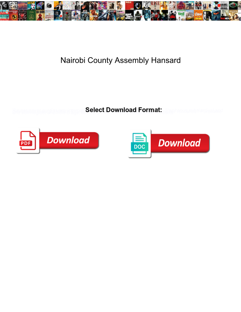 Nairobi County Assembly Hansard