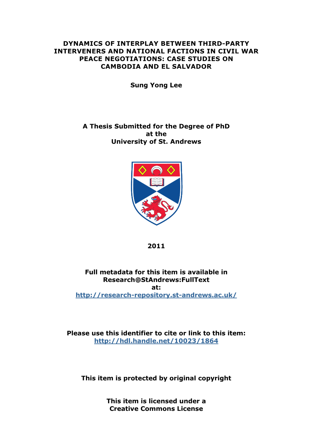 Sung Yong Lee Phd Thesis