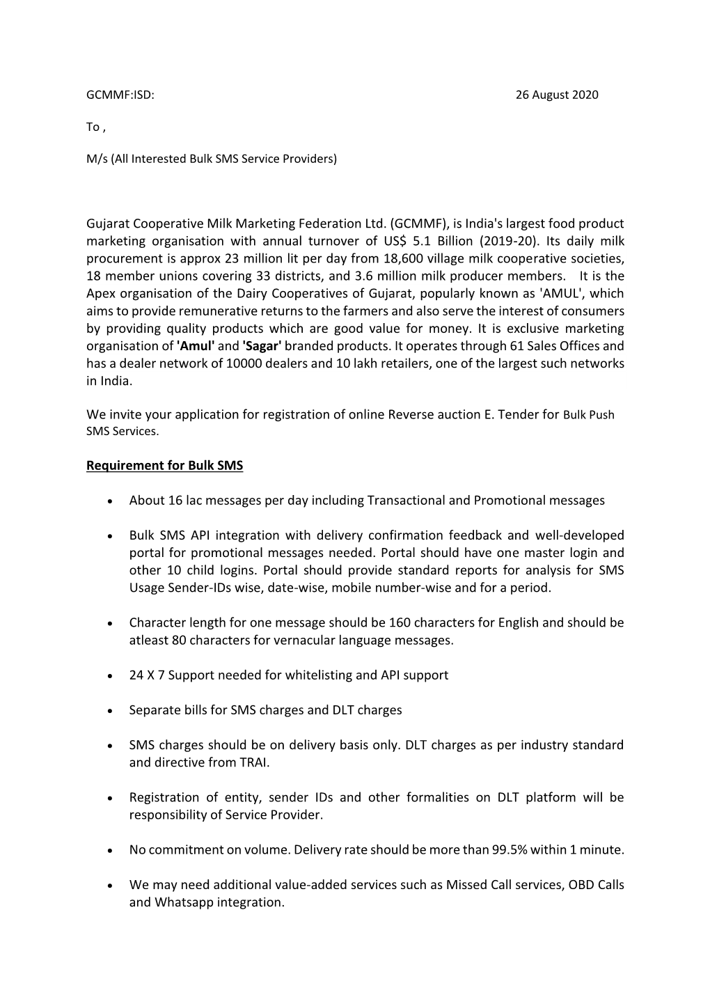 Gujarat Cooperative Milk Marketing Federation Ltd. (GCMMF), Is India's Largest Food Product Marketing Organisation with Annual Turnover of US$ 5.1 Billion (2019-20)