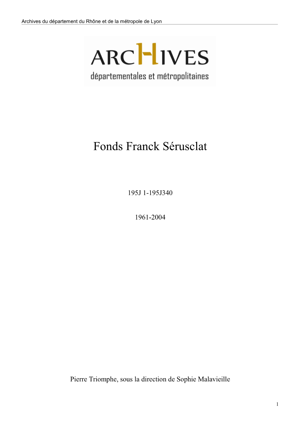 Fonds Franck Sérusclat