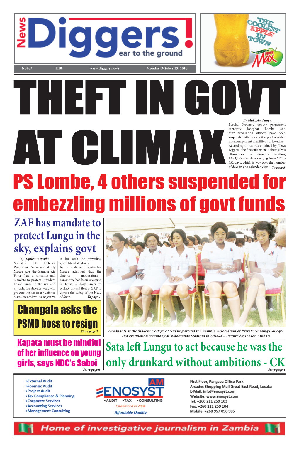 PS Lombe, 4 Others Suspended for Embezzling Millions of Govt Funds