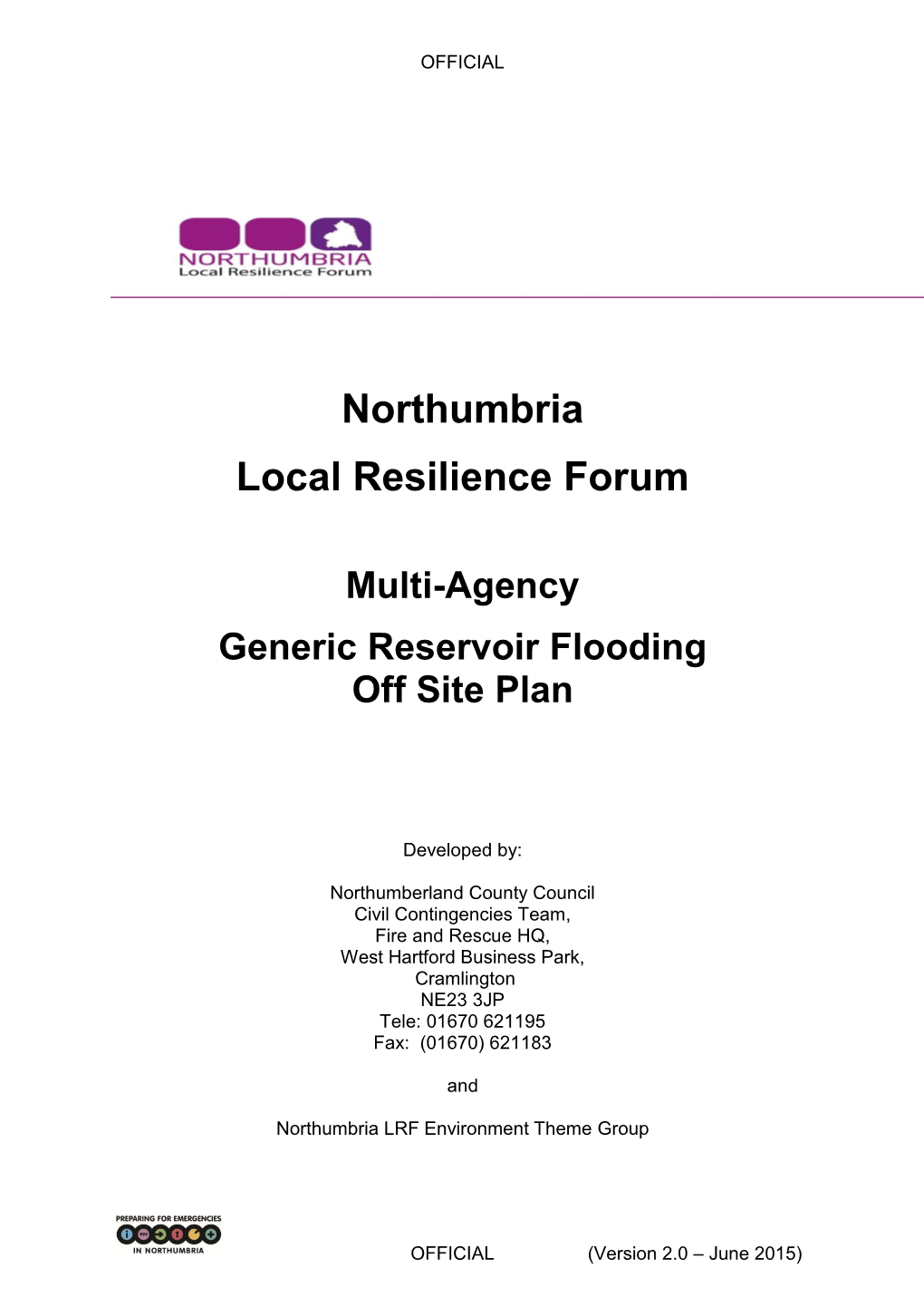 Multi-Agency Generic Reservoir Flooding Off Site Plan