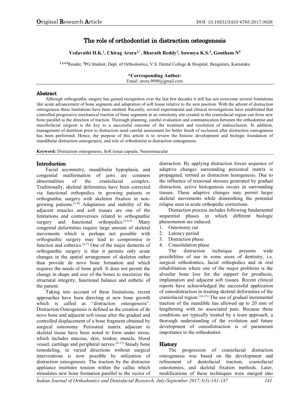 The Role of Orthodontist in Distraction Osteogenesis